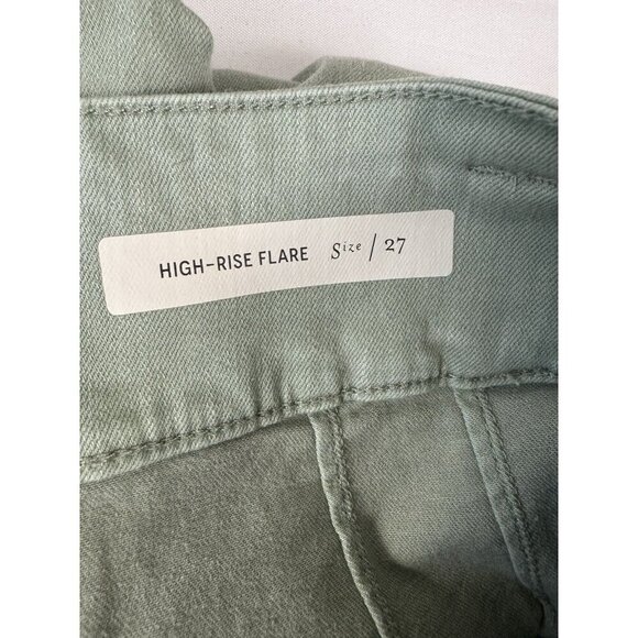 Pilcro Anthropologie Womens High Rise Flare Jeans Sage Green 27 4 Boho Coastal - Picture 3 of 9